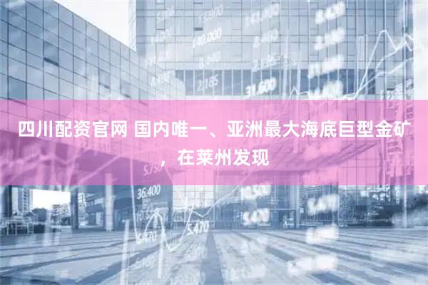 四川配资官网 国内唯一、亚洲最大海底巨型金矿，在莱州发现