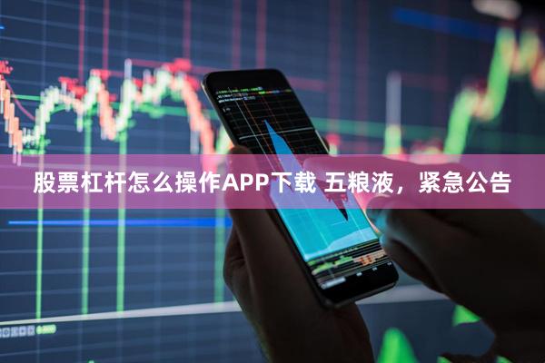 股票杠杆怎么操作APP下载 五粮液，紧急公告